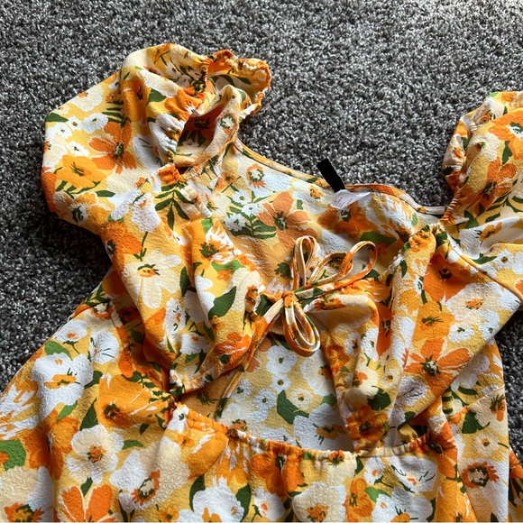 H&M Orange Tropical Floral Dress - Picture 2 of 4